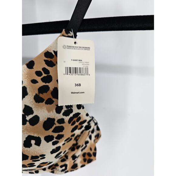Simply Basic Womens Sz 36B Classic T Shirt Bra Leopard Print NEW - Picture 2 of 5